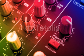 Fototapety knobs board of a mixing console