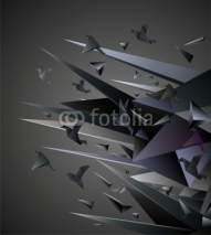 Obrazy i plakaty Paper Escape, Origami abstract vector illustration.