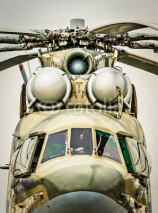 Naklejki Front view of russian military helicopter.